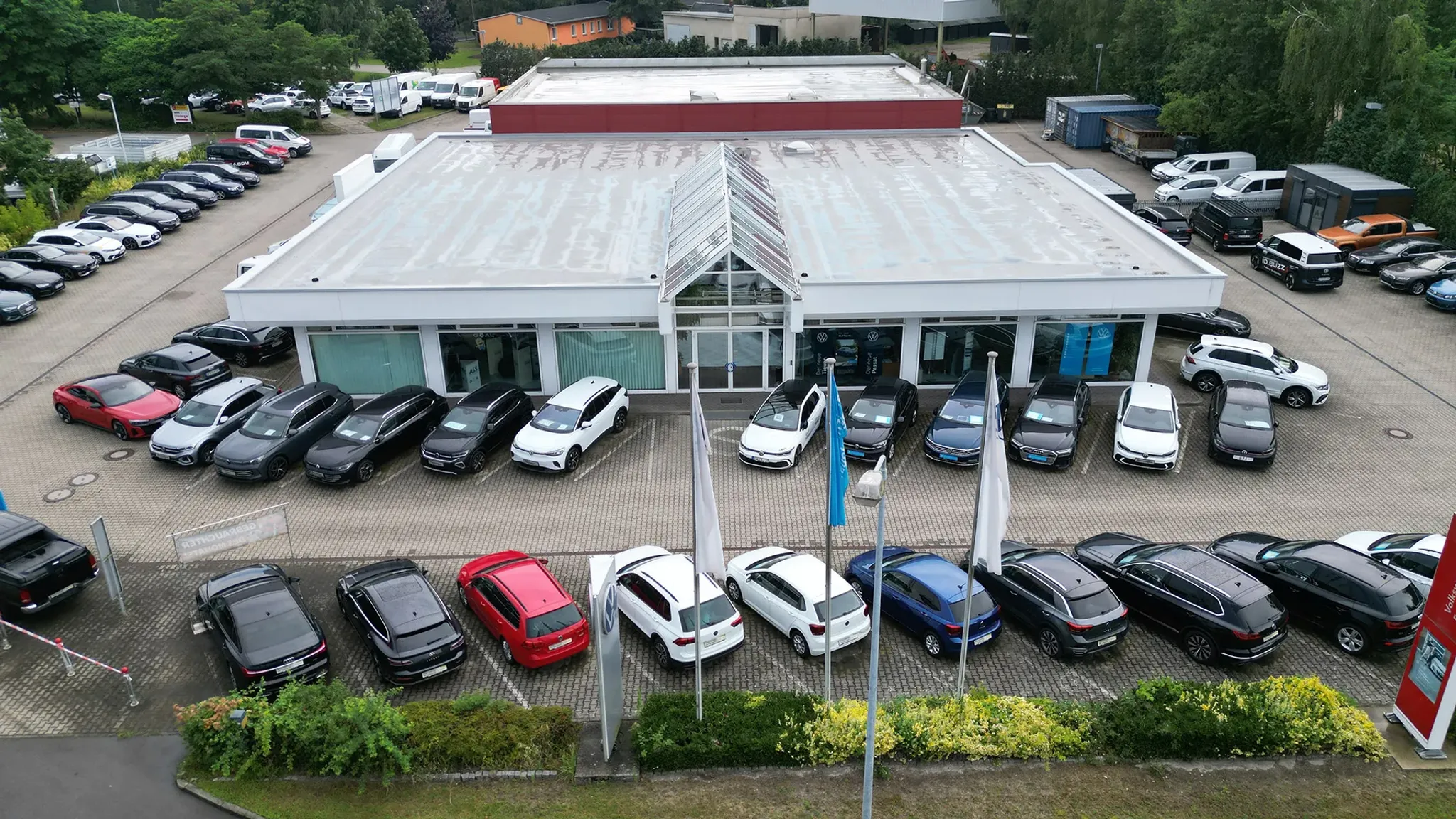 Autohaus ASS Senftenberg Drohnenbild von oben